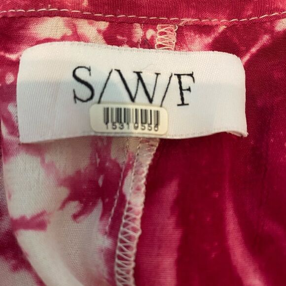 S/W/F Magenta Tie Dye Plunge Dress Oversized Size Small - Picture 9 of 9